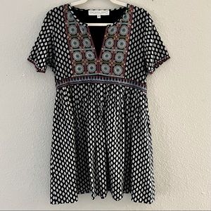 Gretchen Scott Long Short Sleeve Embroidered Tunic